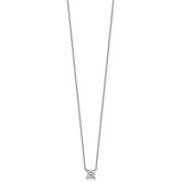 14k White Gold 3/4 carat Lab Grown Diamond VS+ F+ Princess Complete Bezel Set Chain Slide Pendant